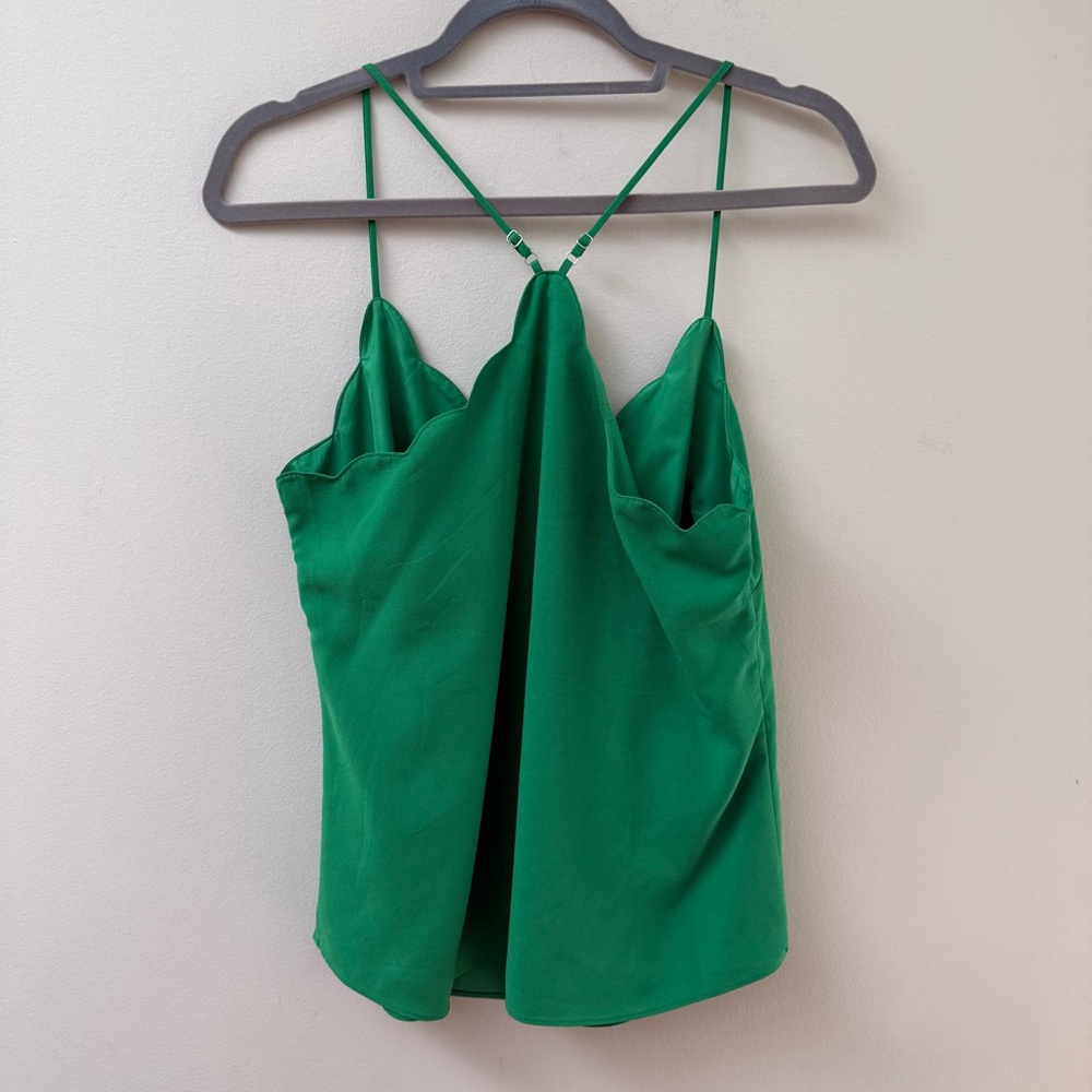 J. Crew Scallop Trim Racerback Cami Blouse - Picture 7 of 9